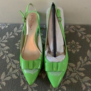 NEW Lilly Pulitzer Kat Kitten Heel Green